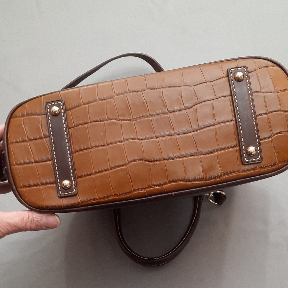 Dooney Bourke Tan Croc-Embossed Satchel - Picture 11 of 16